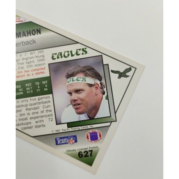 1991 PACIFIC JIM MCMAHON PHILADELPHIA EAGLES #627 - Picture 3 of 5